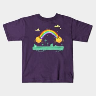 Cute rainbow puke chicks Kids T-Shirt